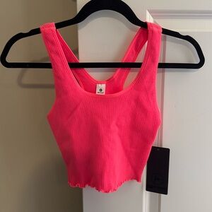 Rubbed workout crop tank